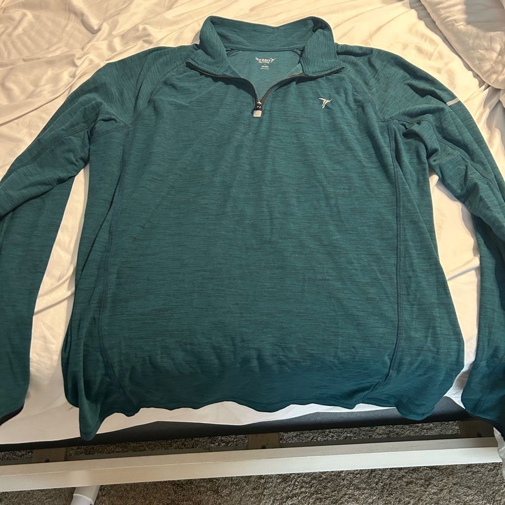 Teal Quarter-Zip Pullover